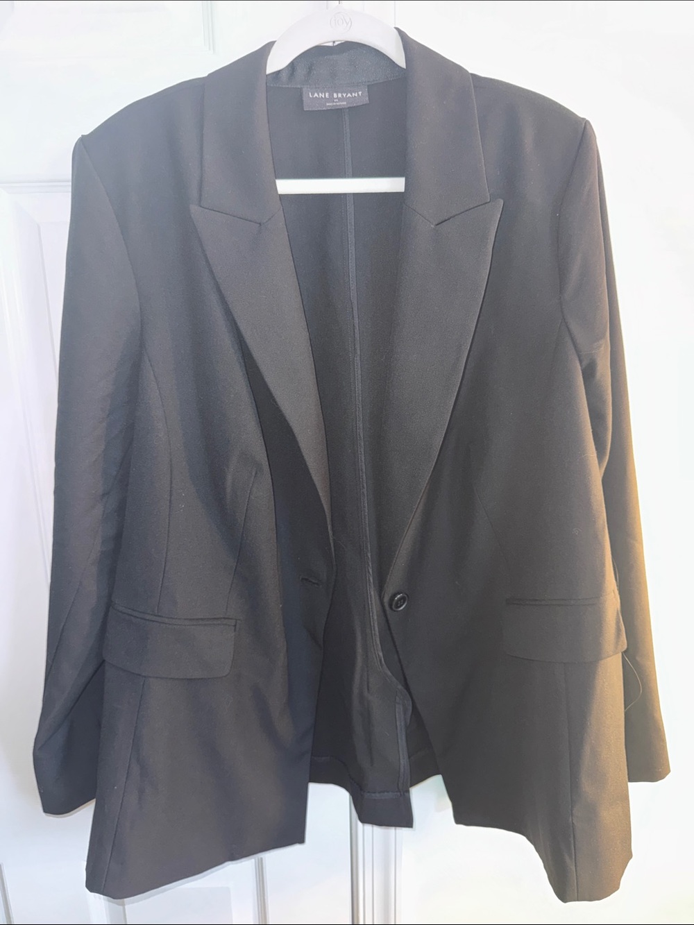 Lane Bryant Black Single-Button Notch Lapel Blazer